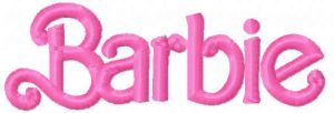 Barbie vintage style logo embroidery design