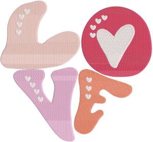 Big love letters embroidery design