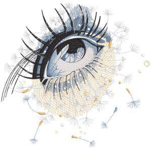 Dandelion eye embroidery design