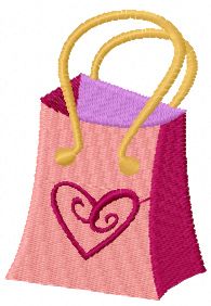Barbie shopping bag embroidery design
