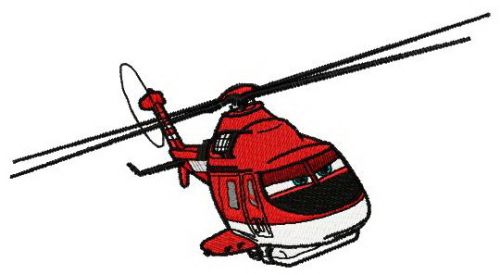 Fire prevention helicopter machine embroidery design