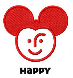 Happy Mickey embroidery design