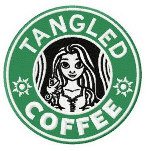 Tangled coffee embroidery design