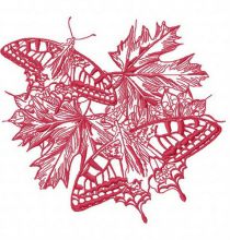 Autumn butterflies 3 embroidery design