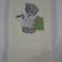 Teddy bear design embroidered  on towel