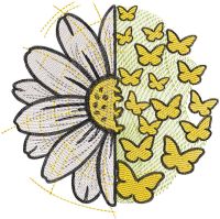 Daisy and butterflies free embroidery design Daisy and butterflies free embroidery design