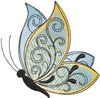 Blue yellow butterfly free embroidery design Blue yellow butterfly free embroidery design