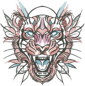 Tribal tiger 3 embroidery design