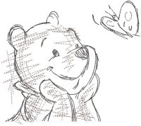 Winnie pooh greyscale sketch free embroidery design Winnie pooh greyscale sketch free embroidery design