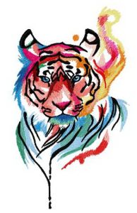 Tiger in my mind embroidery design