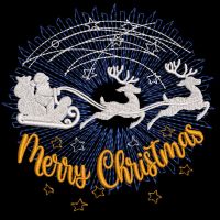 Merry Christmas Santa Claus carriage free embroidery design Merry Christmas Santa Claus carriage free embroidery design