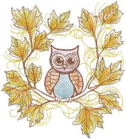 Owl in the autumn forest free embroidery design Owl in the autumn forest free embroidery design
