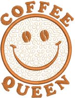 Coffee queen free embroidery design Coffee queen free embroidery design