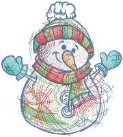 Snowman Christmas colors free embroidery design Snowman Christmas colors free embroidery design