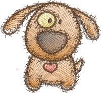 Funny Dog With Heart Collar free embroidery design Funny Dog With Heart Collar free embroidery design