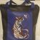 Shopping bag with Fragile friendship of tiger and butterfly embroidery