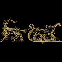 Christmas sleigh with reindeer free embroidery design Christmas sleigh with reindeer free embroidery design