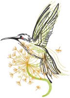 Hummingbird and flower free embroidery design Hummingbird and flower free embroidery design